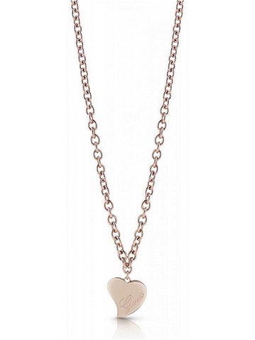 Guess Bronzový náhrdelník s velkým srdcem UBN28061
