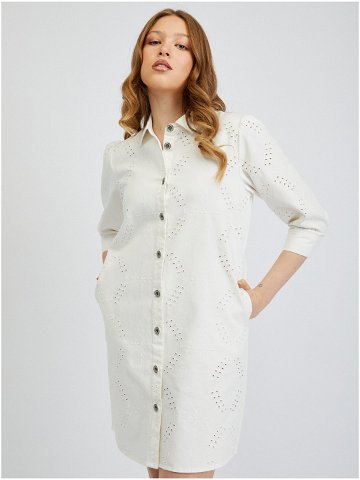 Bílé dámské džínové košilové šaty ORSAY
