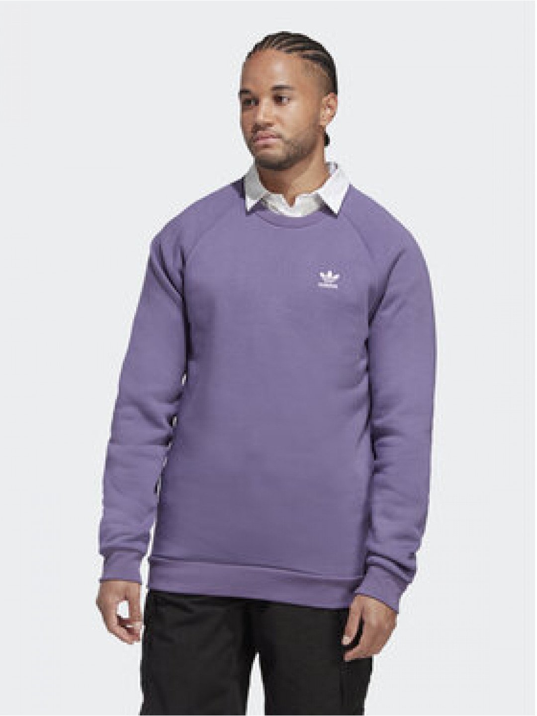 Adidas Mikina Trefoil Essentials Crewneck Sweatshirt IA4824 Fialová Regular Fit