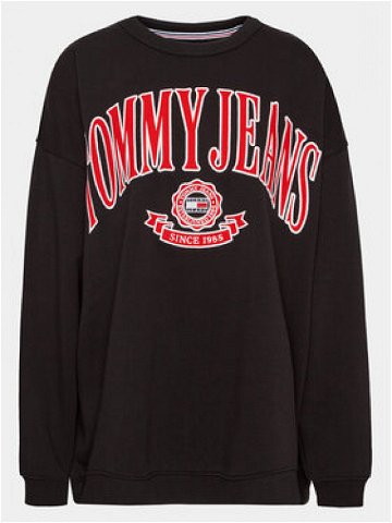 Tommy Jeans Curve Mikina Varsity DW0DW15701 Černá Oversize