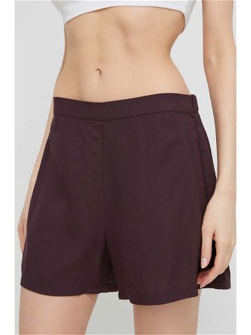 Pyžamové šortky Calvin Klein Underwear dámské fialová barva