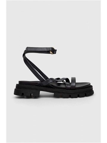 Kožené sandály Answear Lab dámské černá barva na platformě