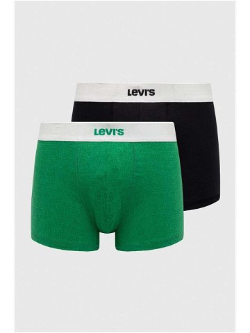 Boxerky Levi s 2-pack pánské zelená barva
