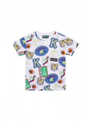 Dětské bavlněné tričko Kenzo Kids bílá barva