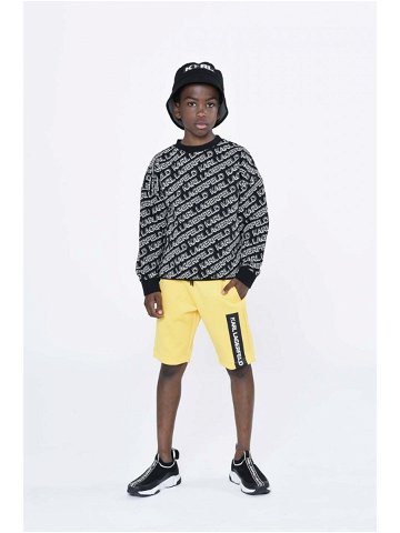 Dětská mikina Karl Lagerfeld černá barva vzorovaná