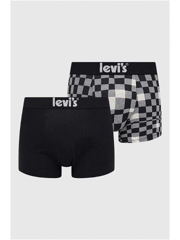 Boxerky Levi s 2-pack pánské černá barva