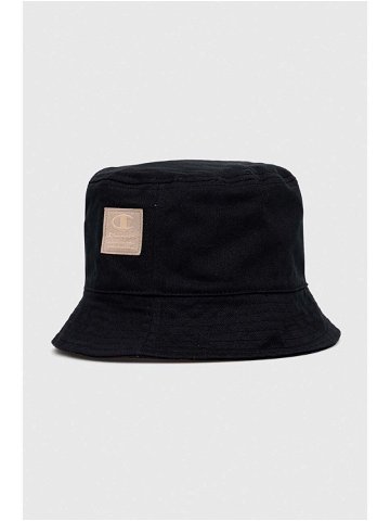 Oboustranný bavlněný klobouk Champion černá barva bavlněný