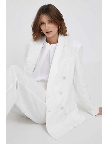 Plátěná bunda Polo Ralph Lauren bílá barva hladká