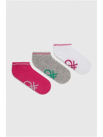 Dětské ponožky United Colors of Benetton 3-pack růžová barva