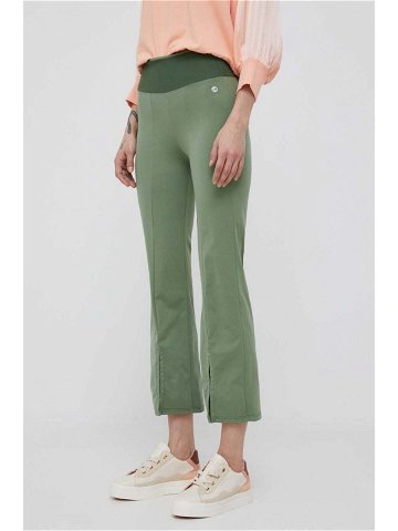 Kalhoty Deha dámské zelená barva