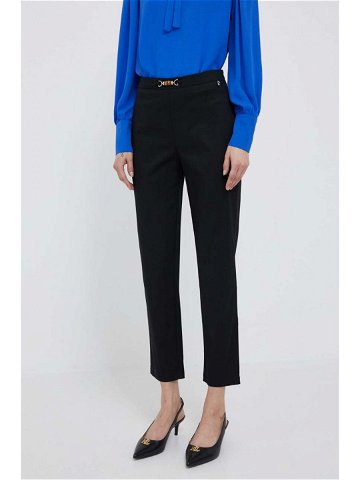 Kalhoty Artigli dámské černá barva jednoduché medium waist