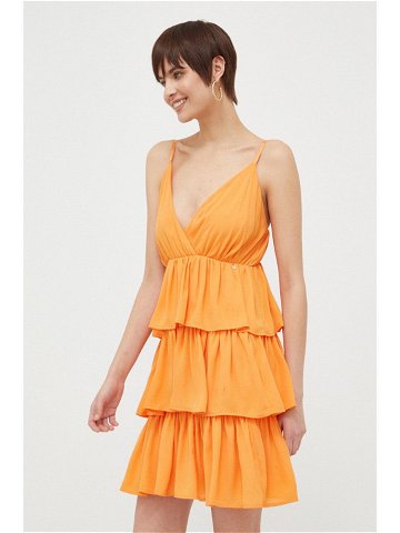 Šaty Artigli oranžová barva mini