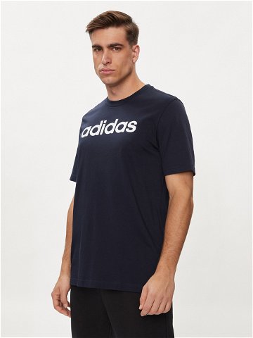 Adidas T-Shirt Essentials Single Jersey Linear Embroidered Logo T-Shirt IC9275 Modrá Regular Fit