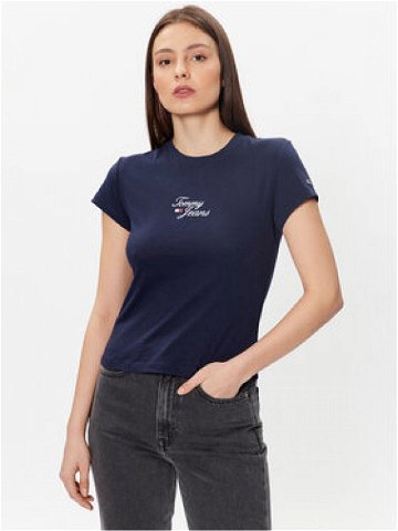 Tommy Jeans T-Shirt Essential Logo DW0DW15441 Tmavomodrá Regular Fit