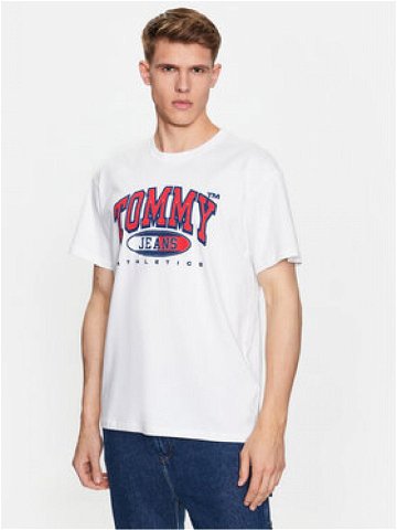 Tommy Jeans T-Shirt DM0DM16407 Bílá Relaxed Fit