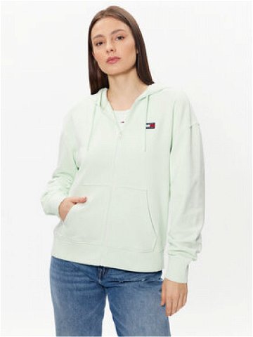 Tommy Jeans Mikina Badge DW0DW15748 Zelená Relaxed Fit
