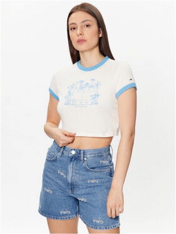 Tommy Jeans T-Shirt Homegrown DW0DW15478 Bílá Cropped Fit