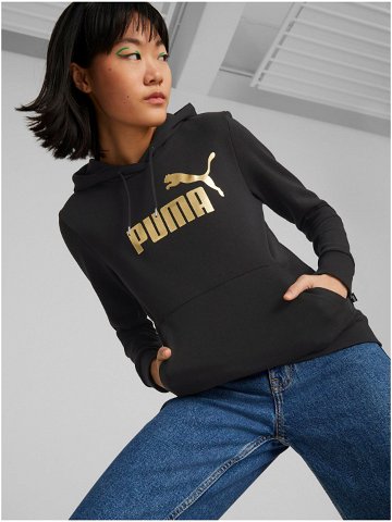 Černá dámská mikina Puma ESS Metallic Logo Hoodie TR