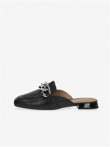 Černé dámské kožené pantofle Caprice