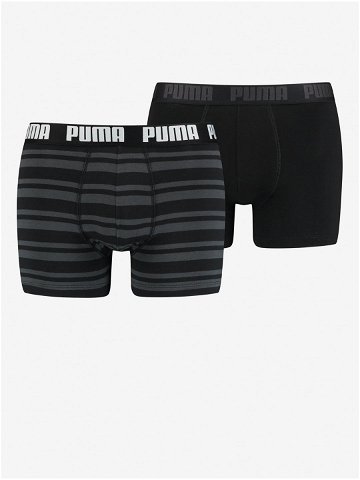 Sada dvou pánských boxerek v tmavě šedé a černé barvě Puma