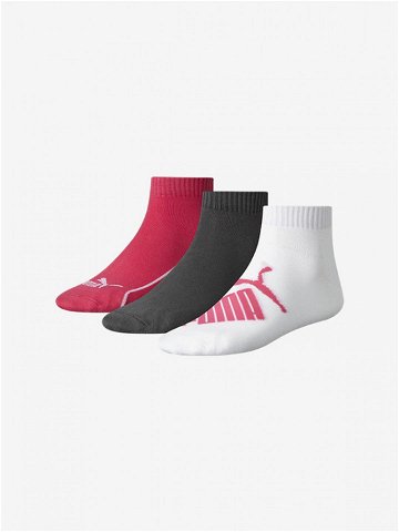 Puma Ponožky 3 páry Černá Růžová Bílá