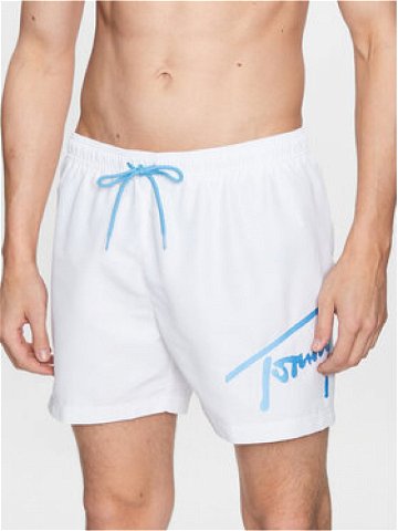 Tommy Jeans Plavecké šortky UM0UM02862 Bílá Regular Fit
