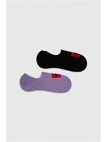 Ponožky HUGO 2-pack pánské fialová barva 50468117