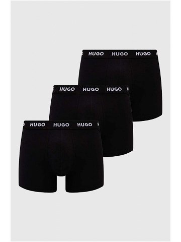 Boxerky HUGO 3-pack pánské černá barva 50492348