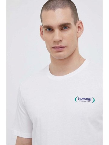 Bavlněné tričko Hummel bílá barva