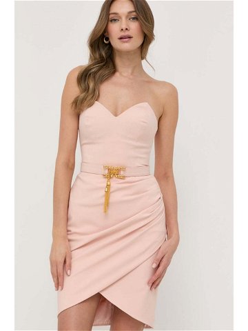 Šaty Elisabetta Franchi růžová barva mini