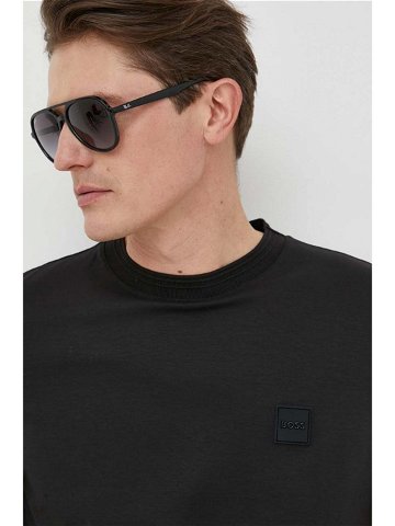 Bavlněné tričko BOSS černá barva s aplikací 50485158