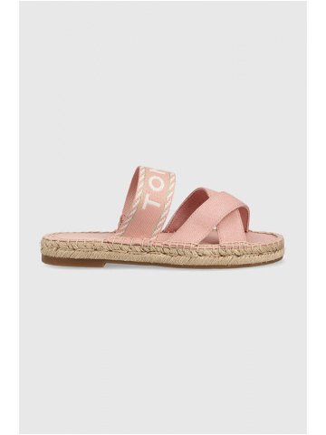 Pantofle Tommy Hilfiger SEASONAL WEBBING SANDAL dámské růžová barva FW0FW07181