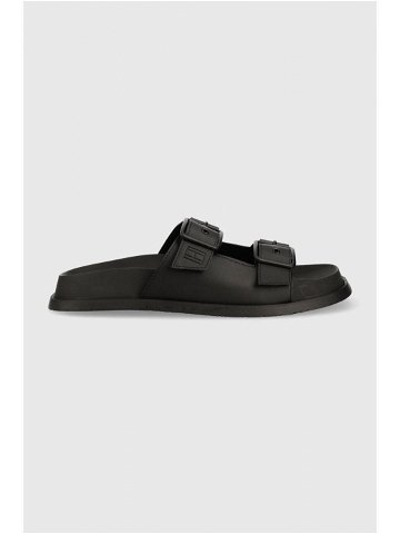 Pantofle Tommy Jeans SANDAL pánské černá barva EM0EM01148