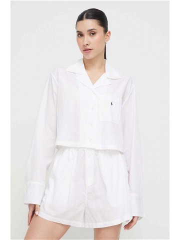 Bavlněné pyžamo Polo Ralph Lauren bílá barva bavlněná 4P8010