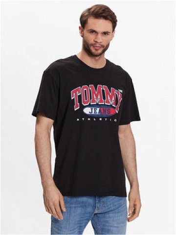 Tommy Jeans T-Shirt DM0DM16407 Černá Relaxed Fit