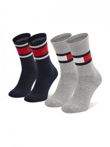 Tommy Hilfiger Sada 2 párů vysokých ponožek unisex 394020001 Černá