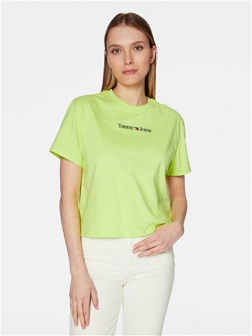 Tommy Jeans T-Shirt Serif Linear DW0DW15049 Zelená Regular Fit