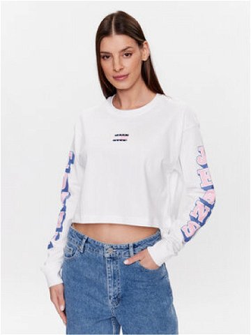 Tommy Jeans Mikina Badge DW0DW15482 Bílá Relaxed Fit