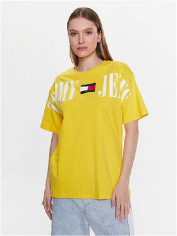 Tommy Jeans T-Shirt Archive DW0DW15459 Žlutá Oversize