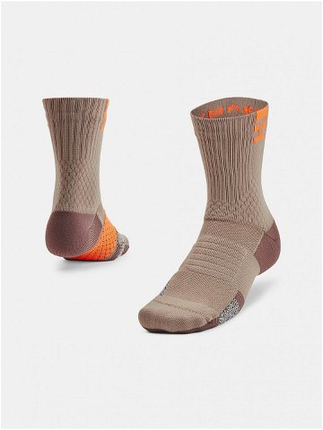 Hnědé sportovní ponožky Under Armour UA AD Playmaker 1pk Mid