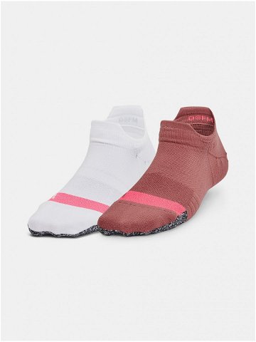 Sada dvou párů dámských sportovních ponožek v bílé a růžové barvě Under Armour UA Breathe 2