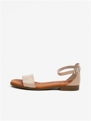 Starorůžové dámské kožené sandály OJJU