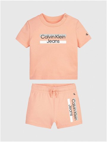 Oranžové holčičí pyžamo Calvin Klein Jeans