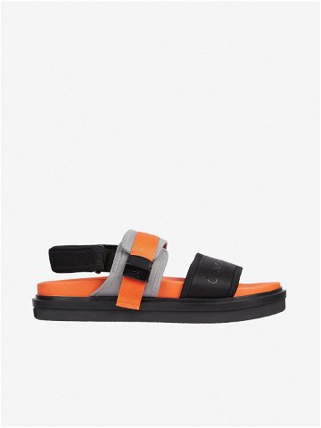 Oranžovo-černé pánské sandále Calvin Klein Jeans