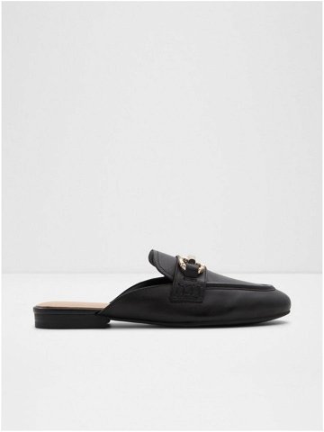 Černé dámské kožené pantofle ALDO Moska
