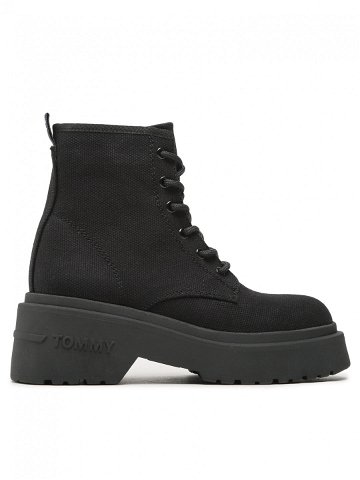 Tommy Jeans Turistická obuv Lace Up Festiv Boots EN0EN02133 Černá