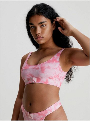 Růžový dámský vzorovaný horní díl plavek Calvin Klein Underwear