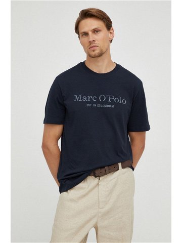 Bavlněné tričko Marc O Polo tmavomodrá barva s potiskem