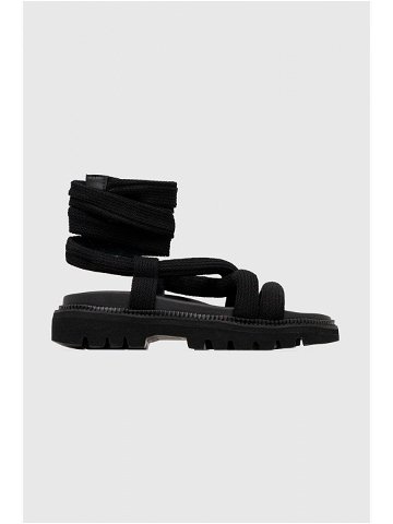 Sandály Tommy Jeans CHUNKY SANDAL dámské černá barva na platformě EN0EN02073