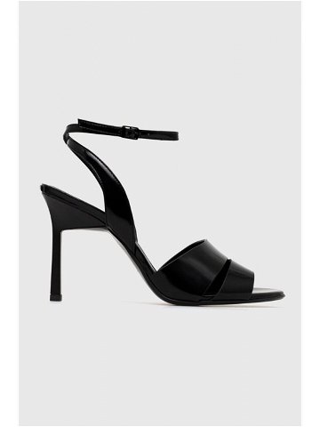 Kožené sandály Calvin Klein GEO STIL SANDAL 90HH černá barva HW0HW01462
